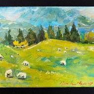 風景油畫-清境農場草原