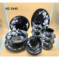 (32pcs) Opal dinner set black color /opal set