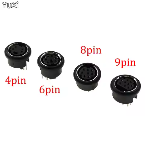 YUXI 10pcs 4Pin 6Pin 8Pin 9Pin Din Female Socket Connector Jack Terminal PCB Chassis PC Computer Con