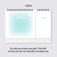 Lịch bàn lò xo chữ A NOTE 2026  lịch âm dương - BASIC - STICKER NOTE DÁN - desk calendar 2026