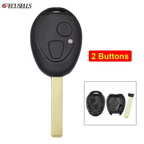 Ecusells 2 Button Remote Car Key Shell Case for Land Rover 75 Z3 Z4 X3 X5 E46 E39 E36 E34 for MG for