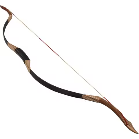 TOPARCHERY Black Hunter Traditional Recurve Bow 53'' Archery Hunting Handmade Horse Bow Longbow 30-5