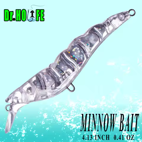 Dr.Holife 10PCS/LOT Shrimp Shaped Bait Unpainted Minnow Blanks Lure 10.5CM 11.5G Minnow Bait Rattles