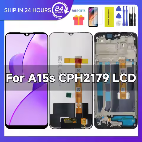6.52" For OPPO A15 A15S Original Display LCD With Frame Touch Screen Digitizer Assembly Replacement 