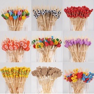 Disposable Fruit Stick Fruit Fork Creative Bamboo Stick Cocktail Fruit Stick KTV Toothpick Cute Bamb