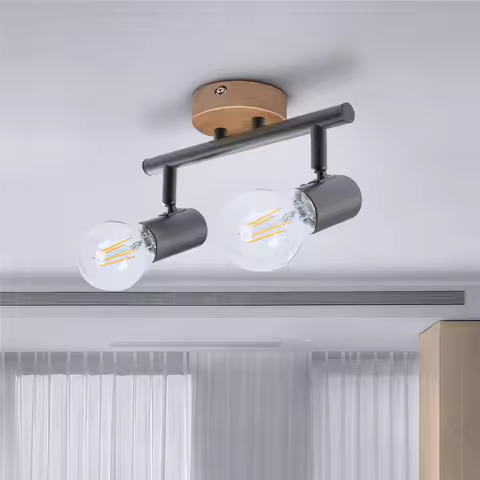 Modern Ceiling Light E27 LED Iron Ceiling Lamp Spotlight Adjustable Head Wall Sconce for Store Resta