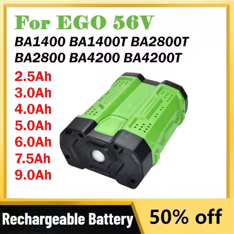2.5Ah-9.0Ah Rechargeable Battery for EGO 56V BA1400 BA1400T BA2800T BA2800 BA4200 BA4200T Lawn mower