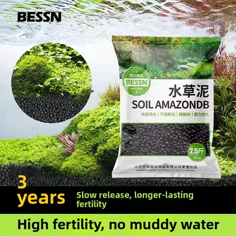 BESSN Aquarium Substrate Bundle - Pre-Washed Clay Pebbles & Aquatic Plant Soil for Aquascaping, Clou