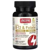 Vegan Methyl B-12 & Methyl Folate, Extra Strength, Lemon, 100 Chewable Tablets