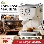 【Warranty】1.6L Italian Type Espresso Coffee Maker Machine 20 Bar 850W with Milk Frother Wand for Espresso Cappuccin, Nespresso Capsule, Ground Coffee ,Dolce Gusto, Kcup, ESE pods 20 Bar