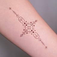 簡約十字架星形圖案紋身貼紙 日月土煉金術符號 刺青師設計台灣製