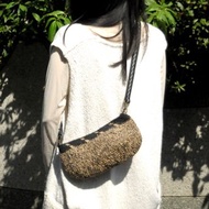 花生芝麻球斜背編織小包/麻繩編織/斜背小包/編織包