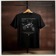 READY STOCK KAOS TSHIRT OTOMOTIF SUZUKI TS 125 J DUSTER HITAM-BAJU OTOMOTIF-MOTOR