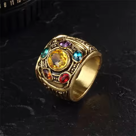 Cool New Fashion Men's Power Rings Infinity Wars Thanos Cosplay Anime Alloy Ring Jewelery Punk Gothi