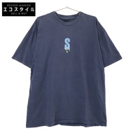 Stüssy 90年代復古海軍藍印花純棉T卹，L碼