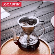 Locaupin Coffee Maker Set Heat Resistant Glass Carafe Hand Drip Filter Coffee Maker With Handle And Scale