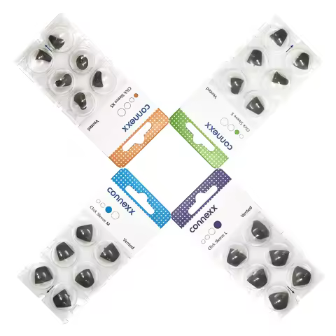 Signia Rexton Vibe Pack of Connexx 6pcs Click Sleeve Vented Ear Tip Dome for hearing aid miniReceive