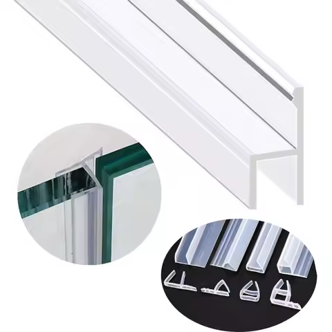 2M Shower Glass Door Seal Strip, 120 Inch Silicone Soft Shower Door Sweep to Stop Leaks, Frameless S