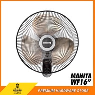 MAHITA Wall Fan 16"  3 Fan Blade Wall Fan Powerfull Home Fan Home Copper Motor Kipas Dinding Rumah B