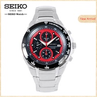 Seiko นาฬิกา Three-Eye Chronograph ธุรกิจสบายๆกันน้ำควอตซ์นาฬิกาสำหรับผู้ชาย SND703P1