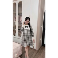 Sleek maternity dress with sailor collar design and cute bow, Lachic V66