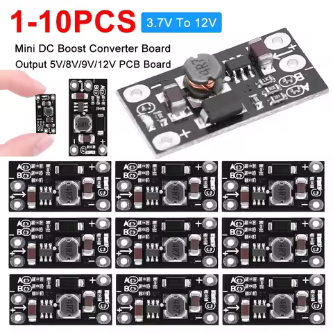 10-100PCS Mini DC-DC Boost Step Up Converter 3V 3.2V 3.3V 3.7V 5V 9V to 12V Voltage Regulator Board 