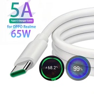 65W 5A Fast Charging USB C Cable for OPPO Find X Reno R17 Xiaomi Redmi Mobile Phone Data Wire Type C Cable Charger USB Cable