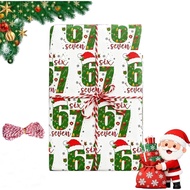 67 Christmas Wrapping Paper, 6 7 meme Wrapping Paper, 67 Meme Funny Teen Holiday Gift Wrap, Santa 67