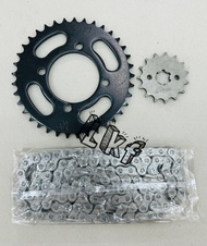 DEMAK EVO Z/EVO ZR/DVS110/DV110/DEPAN & BLKG SPROCKET & 428 CHAIN SET/SPROCKET & 428 CHAIN SET