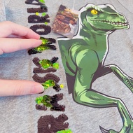 Estampo|European American Jurassic Dinosaur Reversible Sequins Thin Long-Sleeved Top Children's Clot