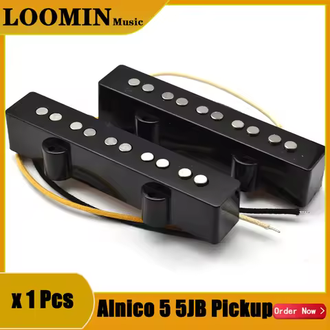 1 Pcs JB 5-String Bass Guitar Pickups Alnico 5 Vintage Style Cloth Cable Jazz Electric Bass Guitar A