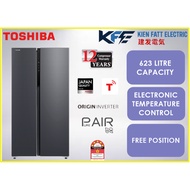 Toshiba Side-By-Side Inverter Fridge 623 Litre GRRS780WIPMY(06)