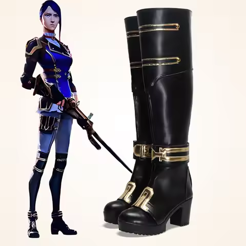 LOL Anime Arcane2 Caitlyn Kiramman Cosplay Shoes Long Boots Caitlyn Cosplay Enforcer Outfit Cupcake 