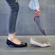 Fat Feet Women's High Heels - Pointed Toe, Sizes 41-43, 3cm Stiletto Heel