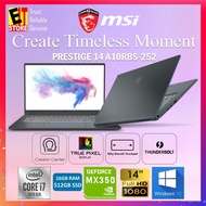 gis3 MSI PRESTIGE 14 A10RBS-252 CONTENT CREATION LAPTOP (I7-10510U/16GB/512GB SSD/14" FHD 60HZ/MX350