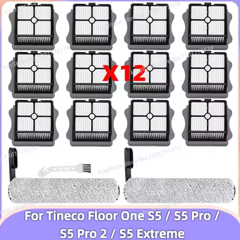Fit For ( Tineco Floor One S5 / S5 Pro / S5 Pro 2 / S5 Extreme ) Vacuum Parts Main Roller Brush HEPA