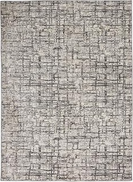Calvin Klein Rush Modern Abstract Ivory/Grey 4' x 6' Area Rug, (4' x 6')