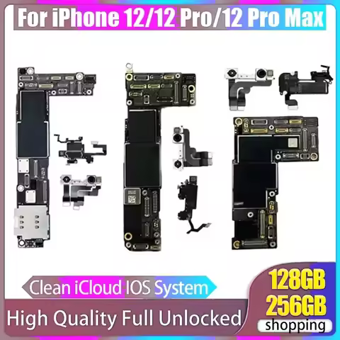 Fully Tested Authentic Motherboard For iPhone 12/12 Pro Max 128g/256g Unlocked Mainboard Face ID Cle