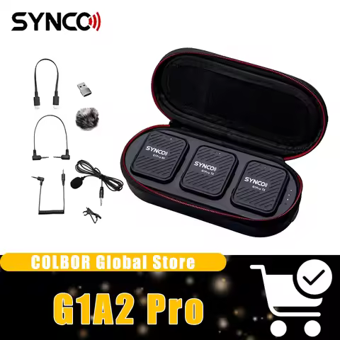 Synco G1A2 Pro Ultracompact Digital 2-Person 2.4G Wireless Microphone System for Cameras & Smartphon