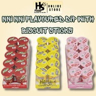 Coklat Biskut Chocolate Peanut Butter Strawberry Dip Ladyfinger Biscuit Nni Nni 35gm*10Cups
