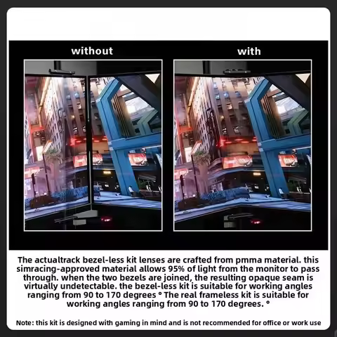 Bezel Free Kit Gokart for Racing Simulators Cockpit Simracing 3Screen Seamless Optical with Frame El