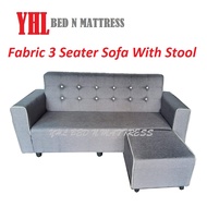 YHL Sarah Fabric 3 Seater Sofa With Stool (Free Delivery And Installation)