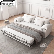 HY/JD Long Mirror House2023New Sofa Bed with Mattress Foldable Dual-Purpose Straight Row Multi-Functional Small Apartmen