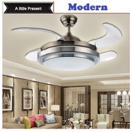 Premium Ceiling Fan 42inch with LED Lamps Lights (Modern Style) Kipas