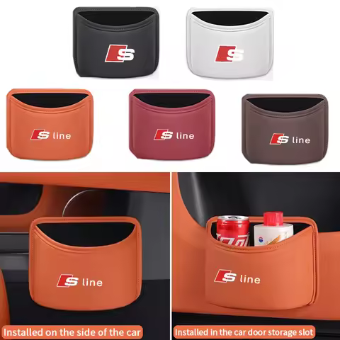 Car Trash Can for Audi S Line Logo Q3 Q4 Q5 Q6 S7 A4L A6L RS6 A1 A2 A3 Q1 Q2 Q7 Q8 S3 S5 Multi-funct