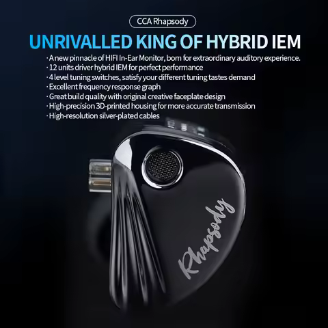 CCA Rhapsody4 Dynamic Coil 8 Dynamic Iron Coil High Quality HIFI Detachable Cable In Ear Noise Reduc