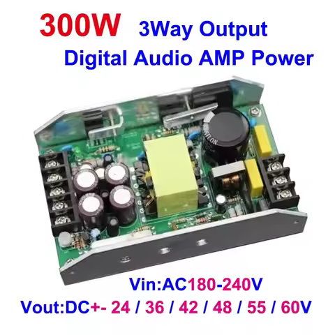 300W 3Way Switching Mode Power Supply Dual DC 24/36/48V 12V1A For Digital TPA3255 TPA3221 TPA3116 Au
