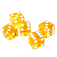 【Popular choice】 5pcs High-grade Transparent Dice D6 19mm Casino Dice with Razor Edges XXUF
