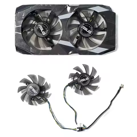 2pcs 75mm FD8015U12S 12V 0.5A GTX 1650 GTX 1660 Ti GPU Fan For ASUS Dual GTX 1650 1660Ti Graphics Ca