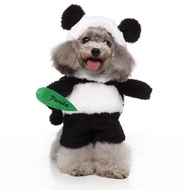 DY Loving Funny Dog Transformed Clothes Panda Cosplay Downy Cute 3D Standing Coat with Hat